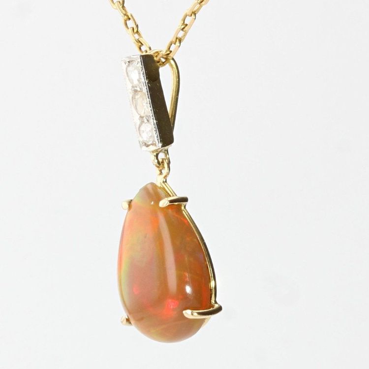 Opal And Diamonds Pendant