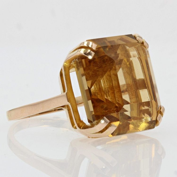 Citrine And Vintage Gold Ring