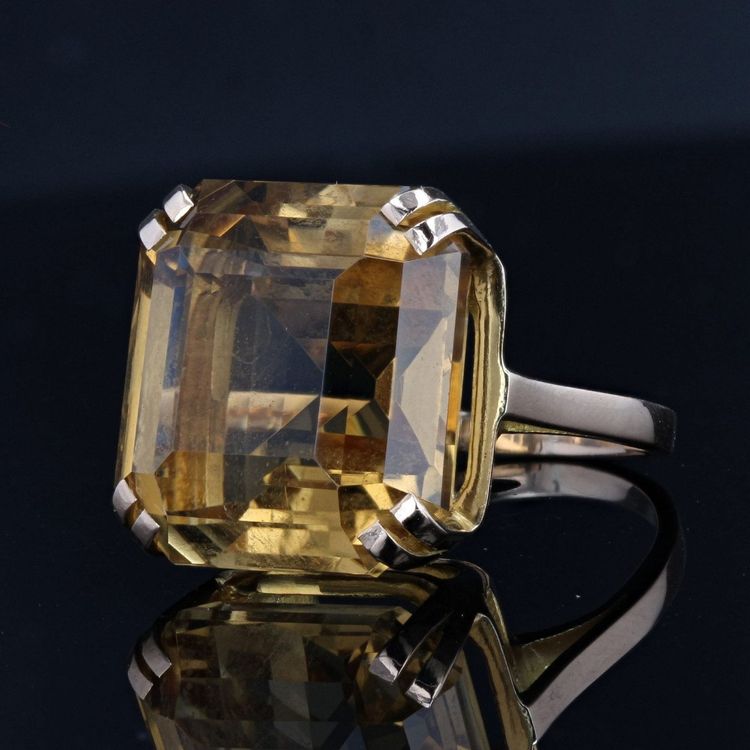 Citrine And Vintage Gold Ring