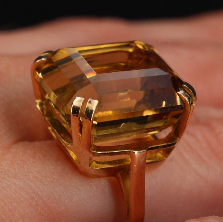 Citrine And Vintage Gold Ring