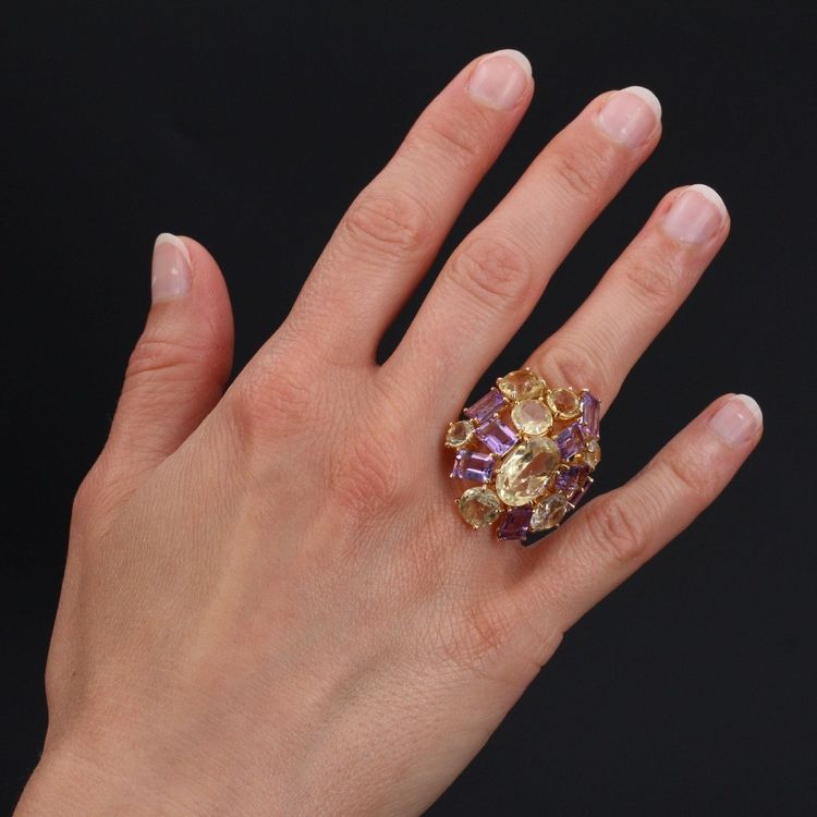 Amethyst- und Citrin-Goldring