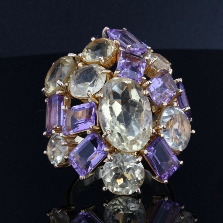 Amethyst- und Citrin-Goldring