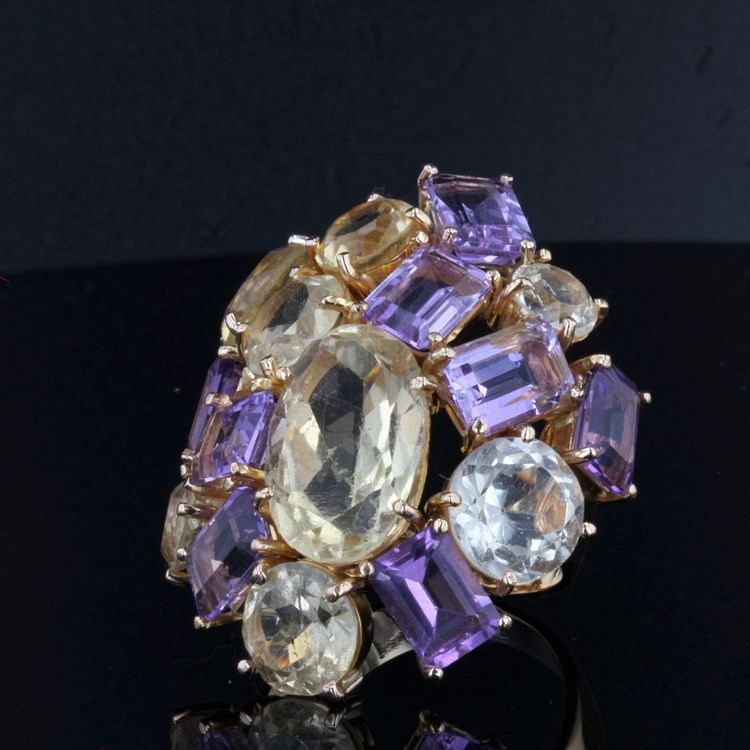 Amethyst- und Citrin-Goldring
