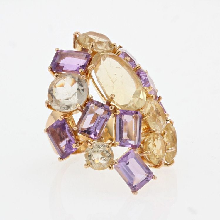Amethyst- und Citrin-Goldring