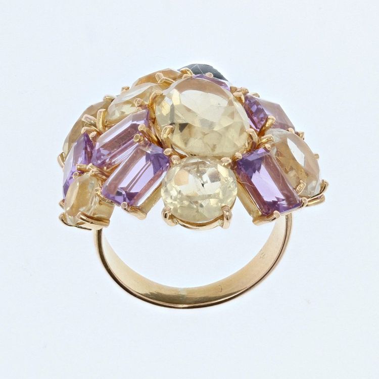 Amethyst- und Citrin-Goldring