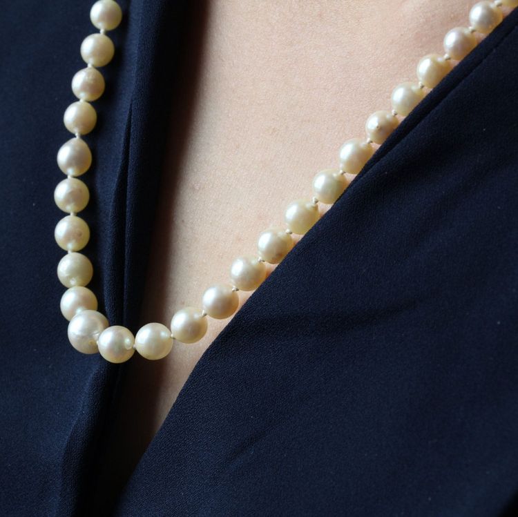 Collier En Chute De Perles à l'Orient Crème Nacré
