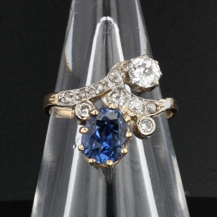 Antiker Saphir-Diamant-Herzoginring
