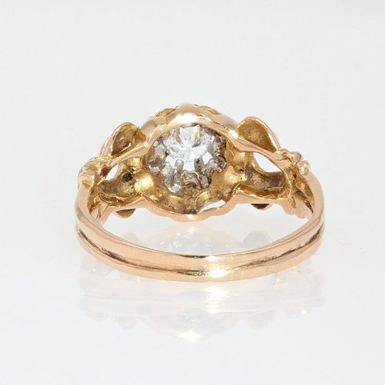 Old Retro Diamond Solitaire Ring