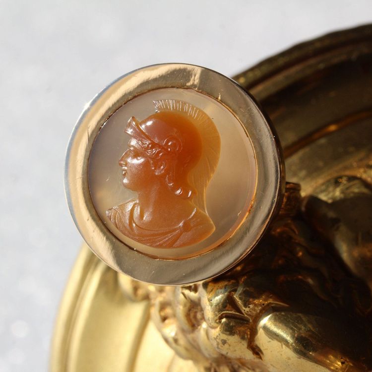 Bague Camée Sur Agate Ancienne