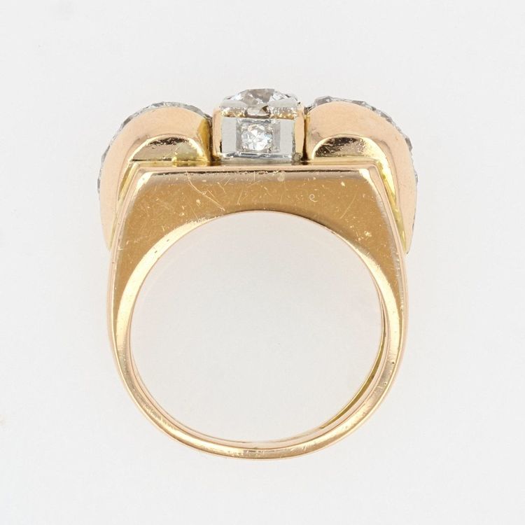 Vintage Tank Yellow Gold Diamond Ring