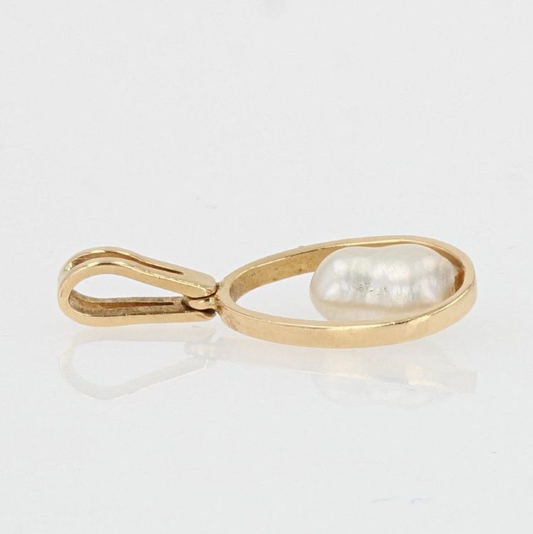 Pendentif En Or Et Sa Perle Baroque