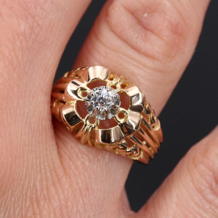 Vintage Openwork Gold And Diamond Ring
