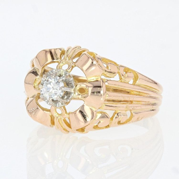 Vintage Openwork Gold And Diamond Ring