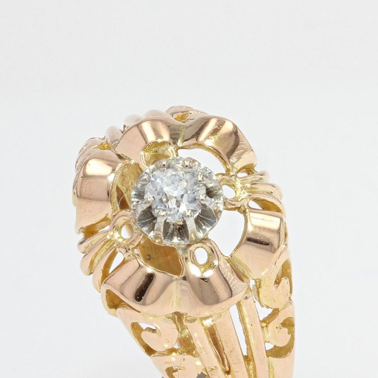 Vintage Openwork Gold And Diamond Ring