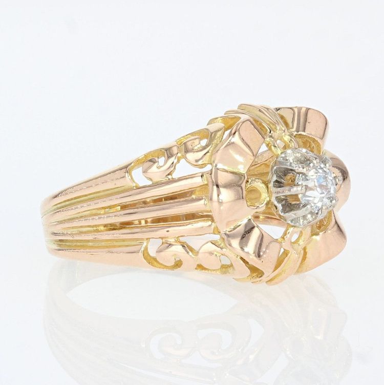 Vintage Openwork Gold And Diamond Ring