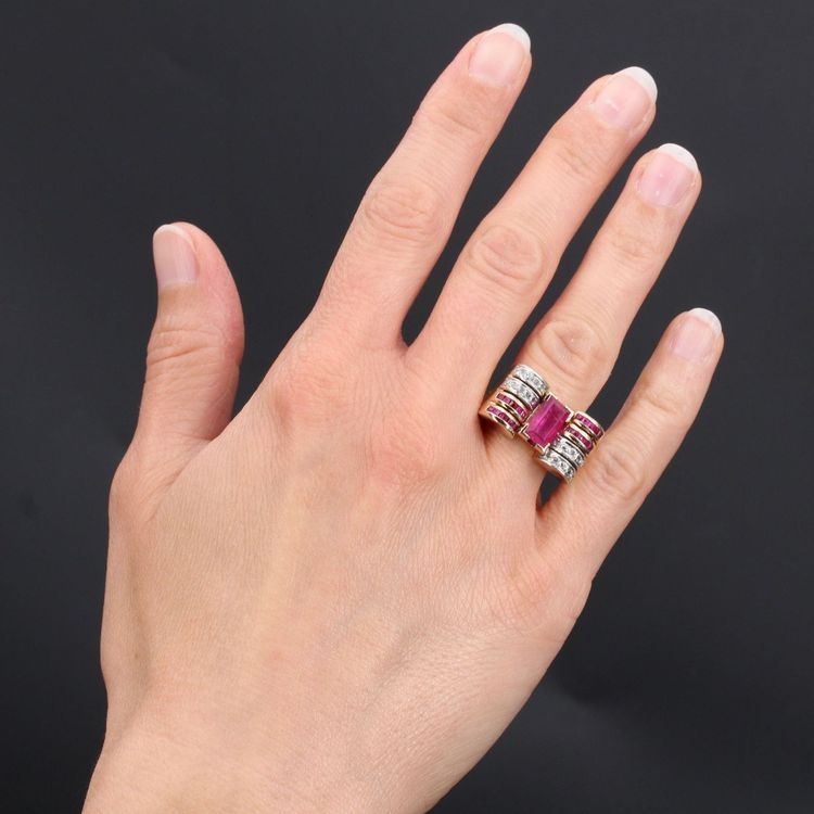 Tankring mit Rubin und Diamant