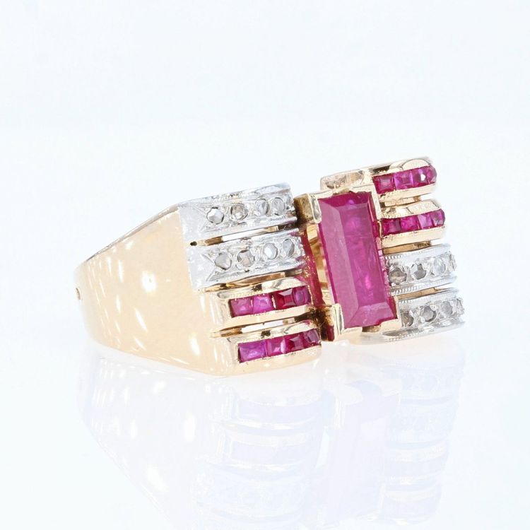 Tankring mit Rubin und Diamant