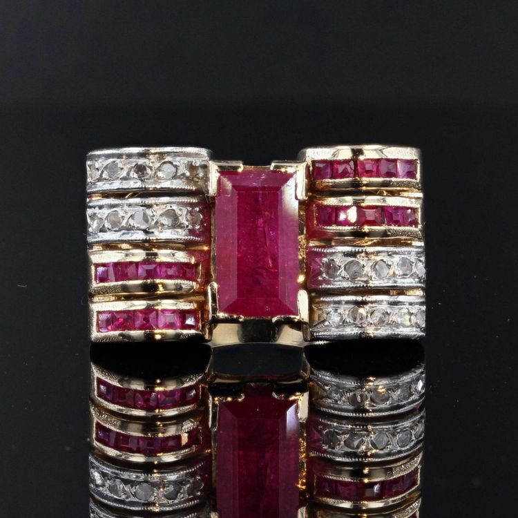Tankring mit Rubin und Diamant