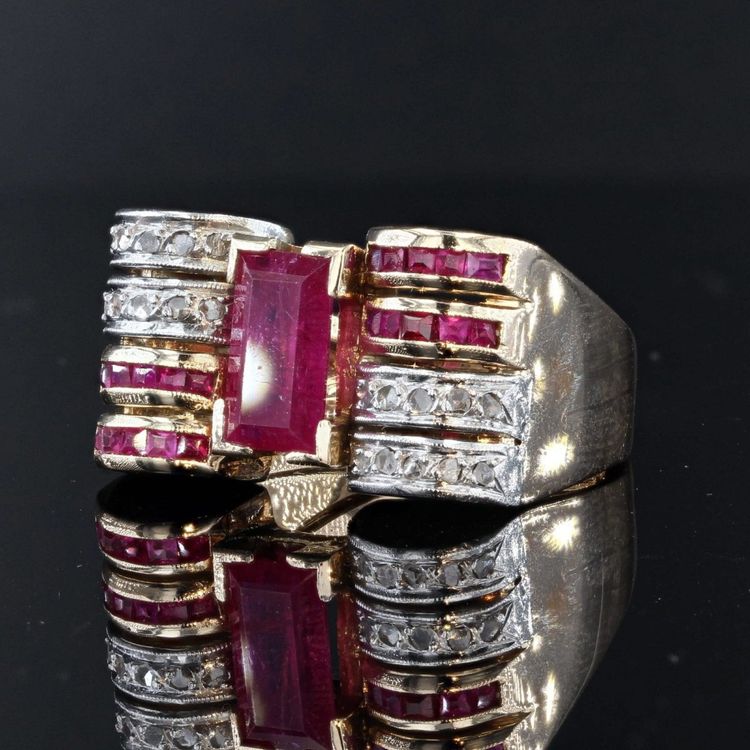Tankring mit Rubin und Diamant