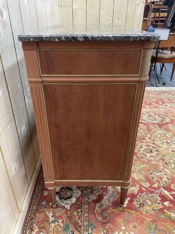 LOUIS XVI LOW -Buffet in Mahagoni und Marmor