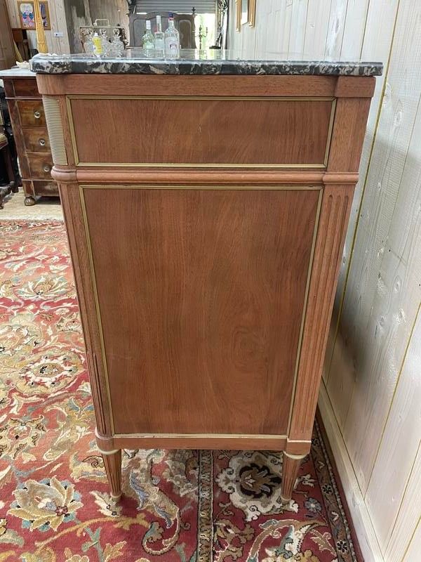 LOUIS XVI LOW -Buffet in Mahagoni und Marmor