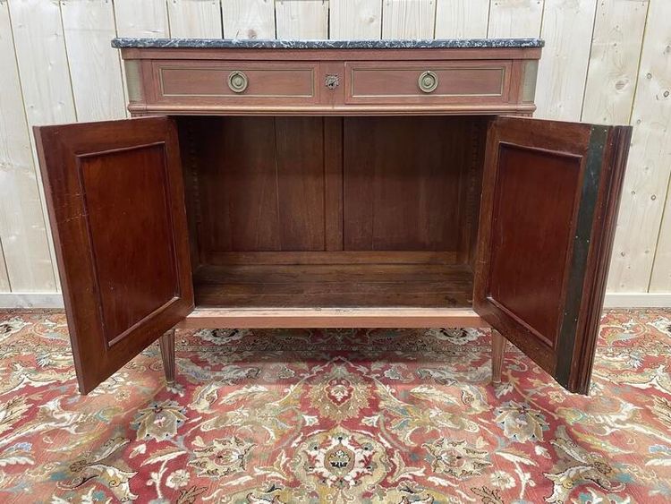 LOUIS XVI LOW -Buffet in Mahagoni und Marmor