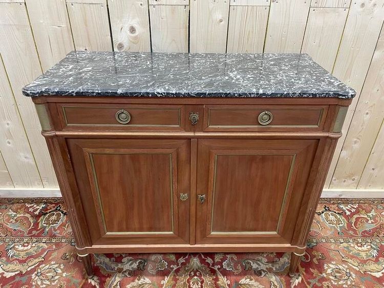 LOUIS XVI LOW -Buffet in Mahagoni und Marmor