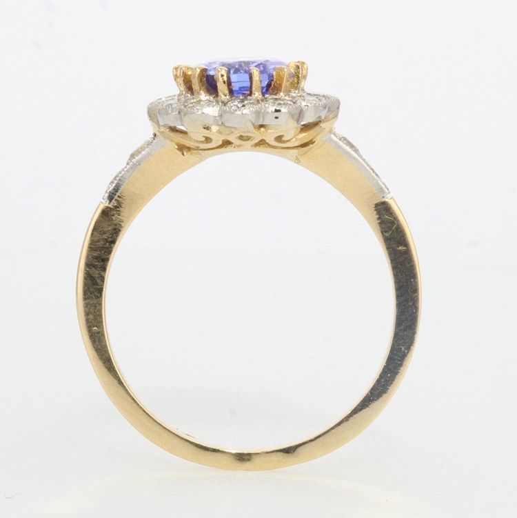 Bague Or Marguerite Tanzanite Diamants