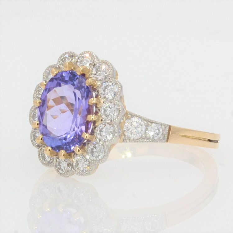 Bague Or Marguerite Tanzanite Diamants