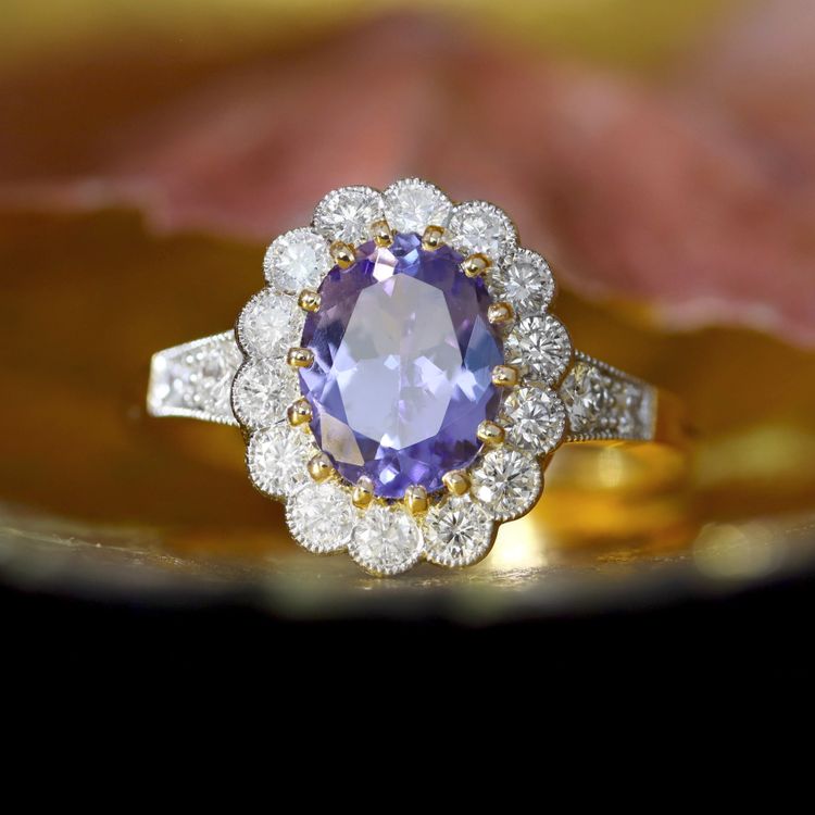 Bague Or Marguerite Tanzanite Diamants