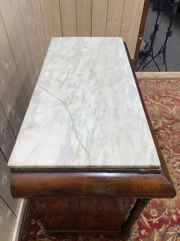 Commode époque Empire acajou marbre carrare 