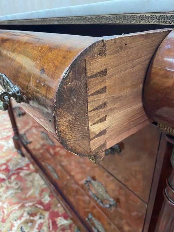 Commode époque Empire acajou marbre carrare 