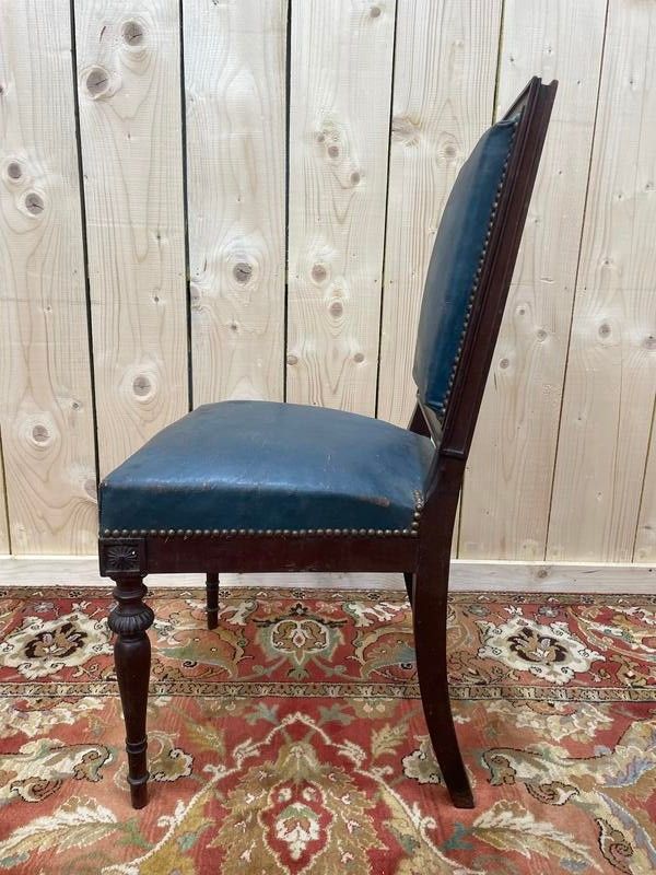 Suite of 16 Napoleon III chairs in solid mahogany