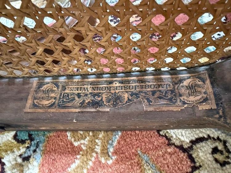 Cannage bench signed John & Josef Kohn