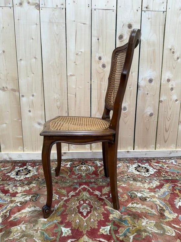 Suite de 6 chaises de style Louis XV en cannage 