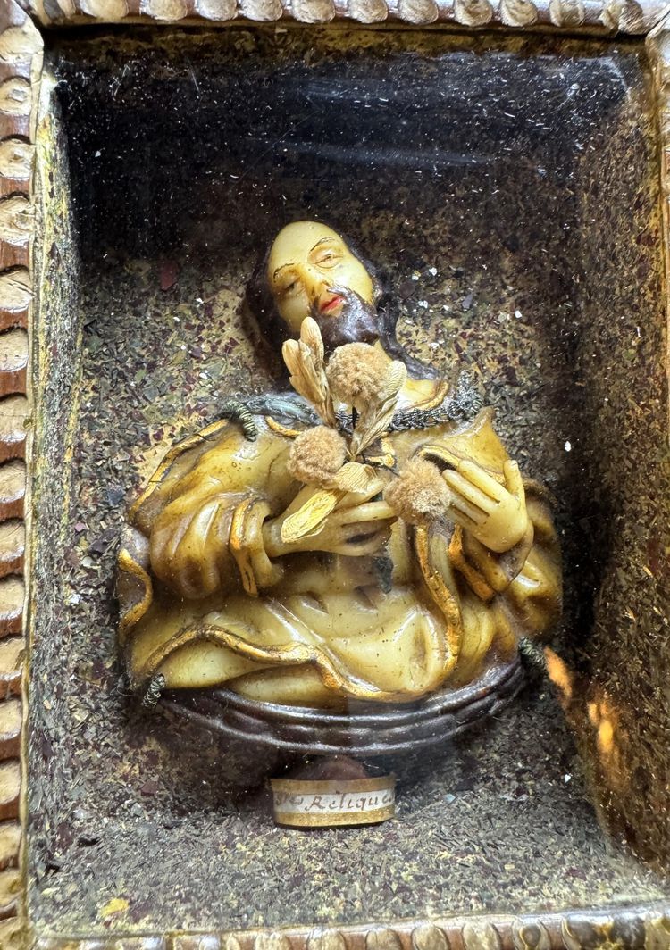 Saint Joseph in wax - reliquary - 18th century
