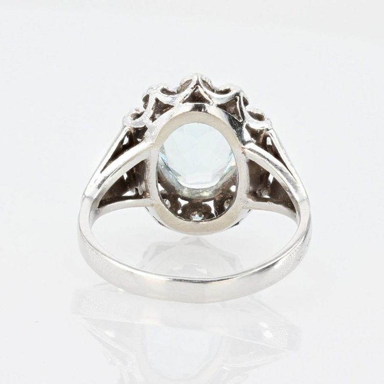 Antiker Aquamarin- und Diamantring