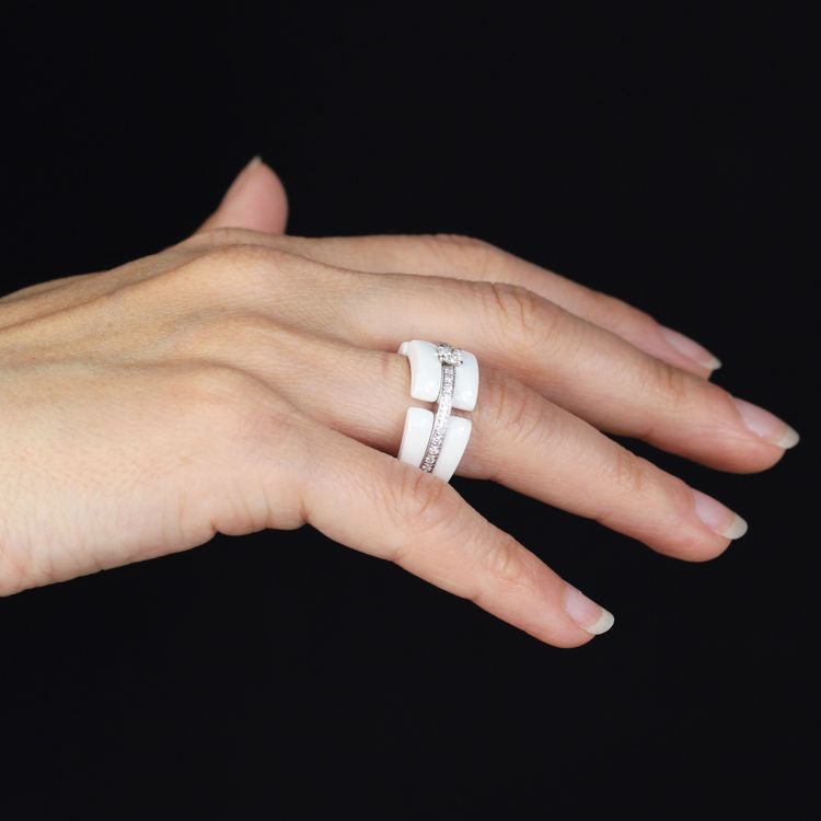 Chanel Ultra Diamonds White Ceramic Ring