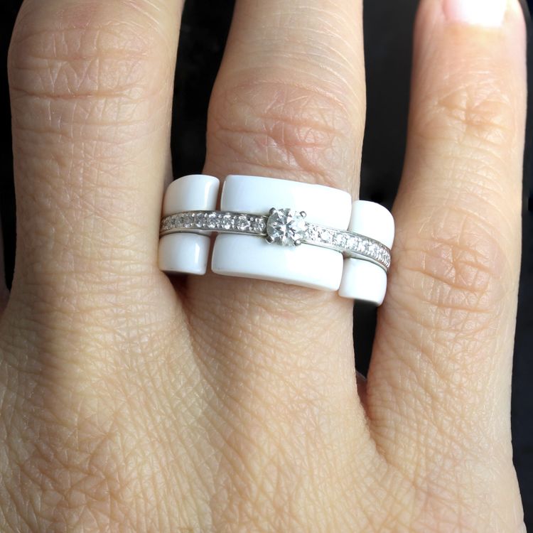 Chanel Ultra Diamonds White Ceramic Ring