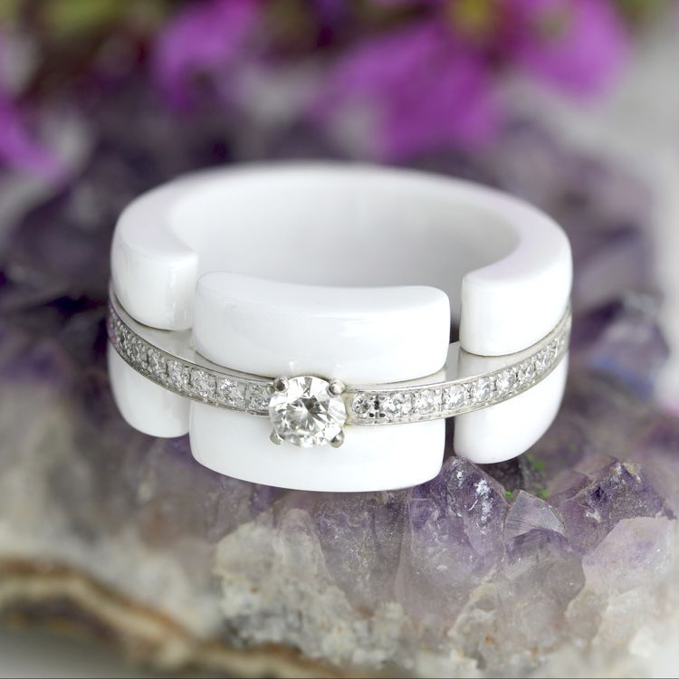 Chanel Ultra Diamonds White Ceramic Ring