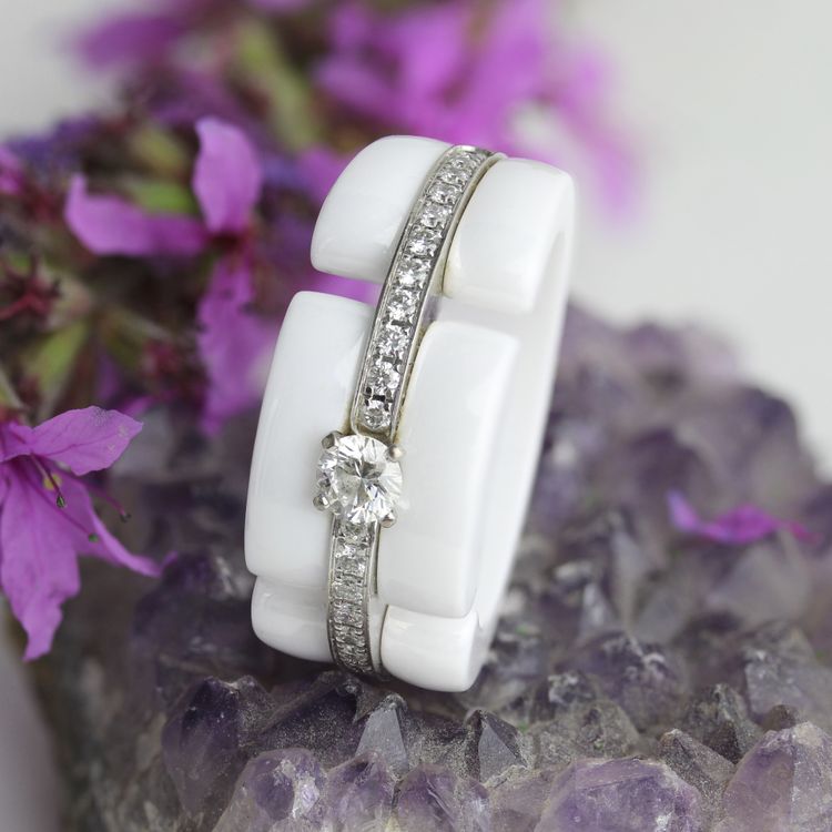 Chanel Ultra Diamonds White Ceramic Ring