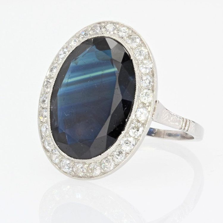 Antiker Saphir-Diamant-Ring
