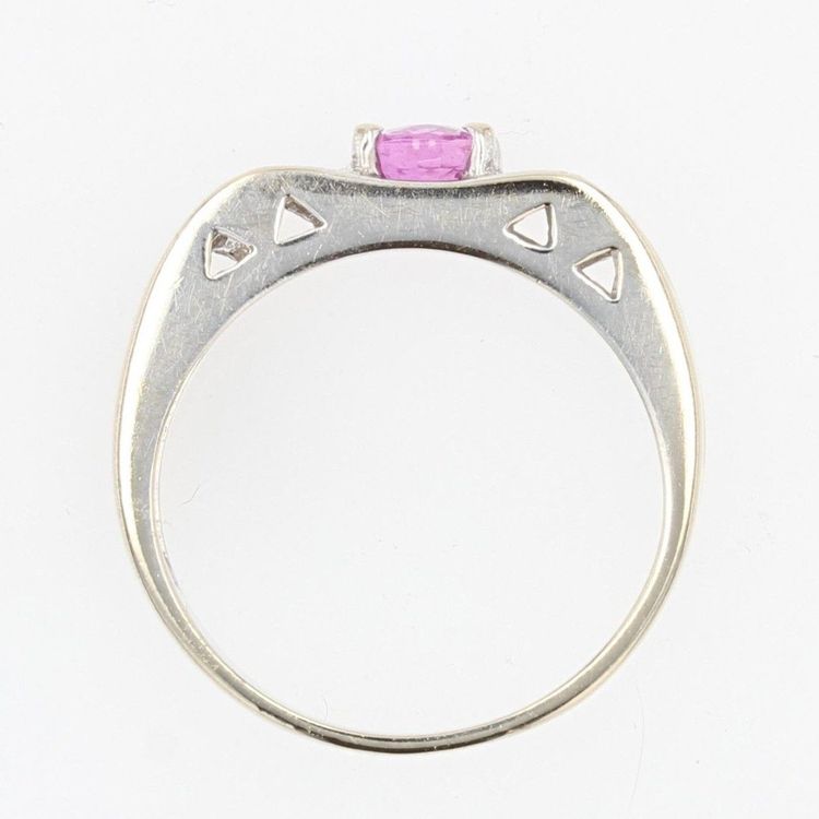 Bague Saphir Rose Diamants Or Blanc
