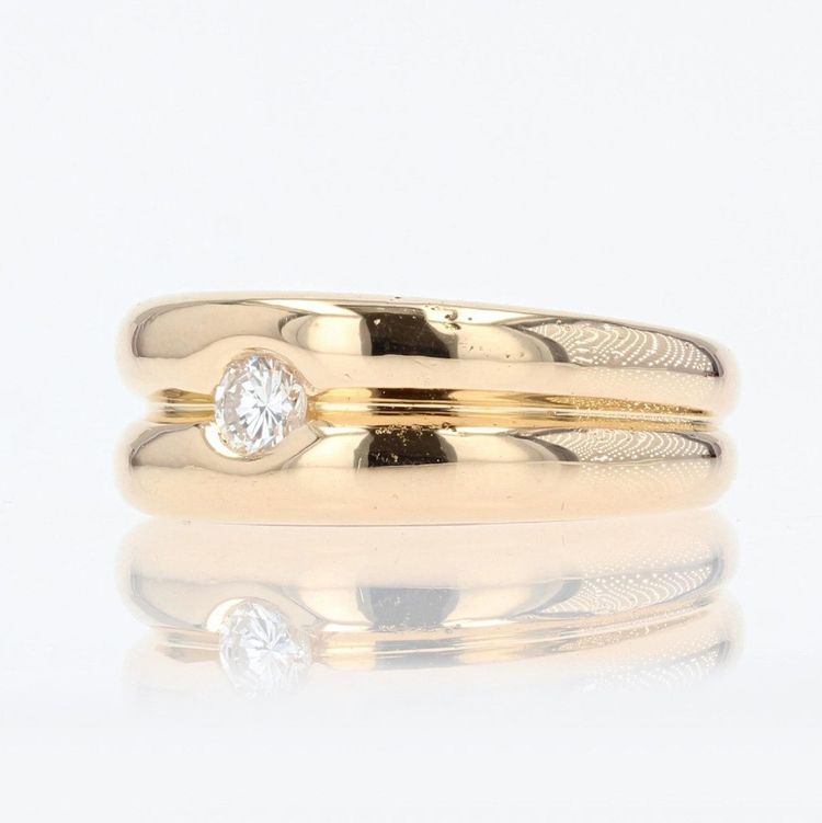Bague 2 Joncs Or Jaune Diamant