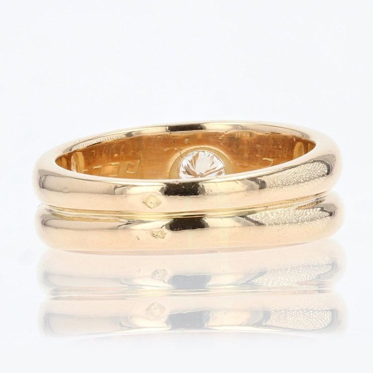 Bague 2 Joncs Or Jaune Diamant