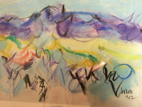 Abstract pastel signed by ANDRE JORDAN 1962