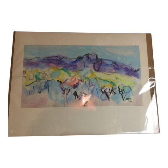 Abstract pastel signed by ANDRE JORDAN 1962