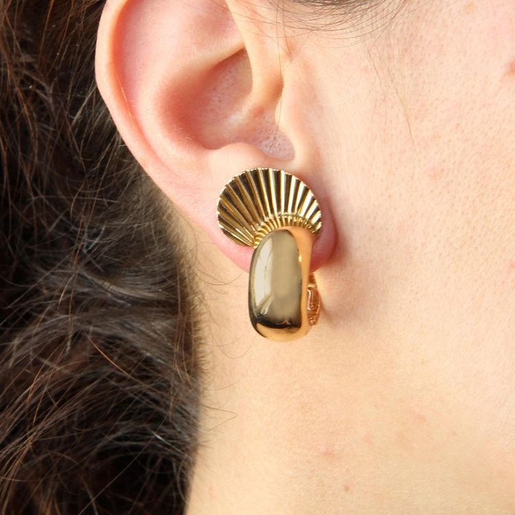 Clips d'Oreilles En Or Rétro