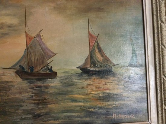 The peach, oil signed À. LESUR