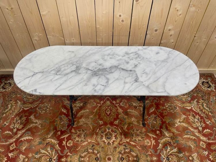 Iron and marble bistro table 160 cm